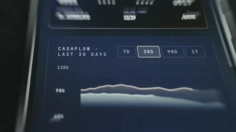 Cash Flow Tracking, user views data for a 30 day timeframe Stock Footage 335476302