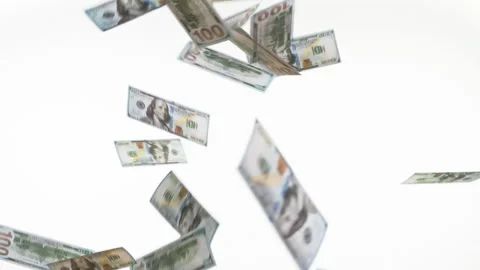 Cash Flow on White Background 4K Stock Footage 319684277