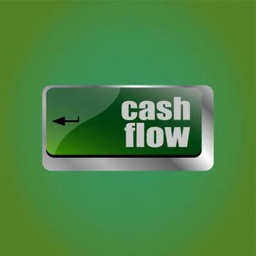 Cash flow words button on keyboard keys Stock Illustration