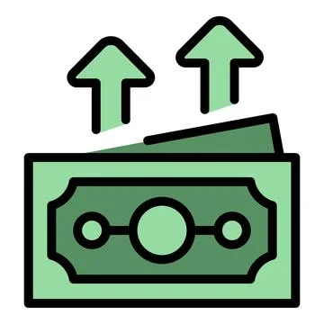 Cash grow icon vector flat Stockillustratie