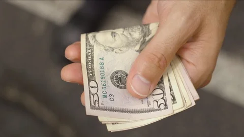 Cash in Hand Stock Footage 91555665
