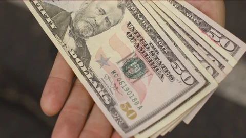 Cash in Hand Stock Footage 91555776