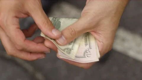 Cash in Hand Stock Footage 91555884