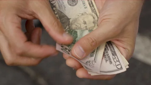 Cash in Hand Stock Footage 91555922