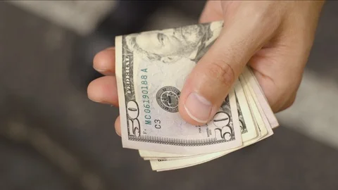 Cash in Hand Stock Footage 91556324