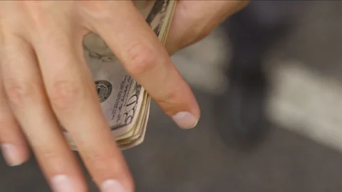 Cash in Hand Stock Footage 91556325