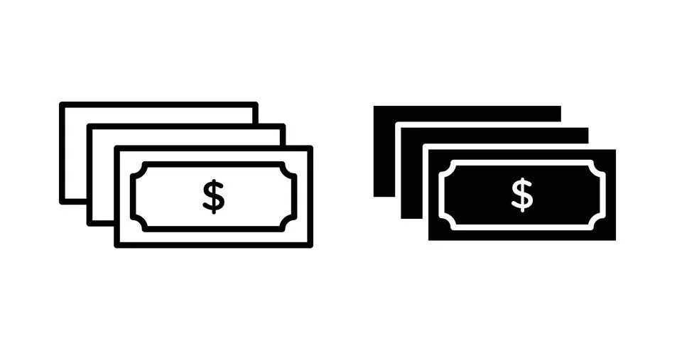 Cash icon concept. best for web design Stock Illustration