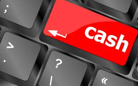 Cash for investment concept with a button on computer keyboard Stock Illustration