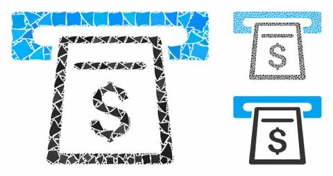 Cash machine Composition Icon of Abrupt Parts Stock Illustration