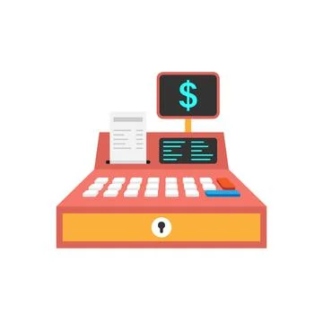 Cash machine icon in flat style. Electronic payment vector illustration on is Stock Illustration