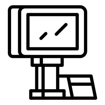 Cash machine icon outline vector. Register pos Stock Illustration