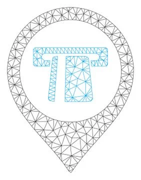 Cash Machine Marker Polygonal Frame Vector Mesh Illustration Stock Illustration