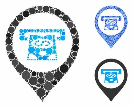 Cash Machine Pointer Mosaic Icon of Circles 스톡 일러스트