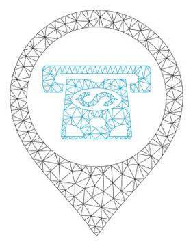 Cash Machine Pointer Polygonal Frame Vector Mesh Illustration Stock Illustration