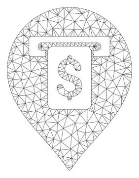 Cash Machine Pointer Polygonal Frame Vector Mesh Illustration Stock Illustration