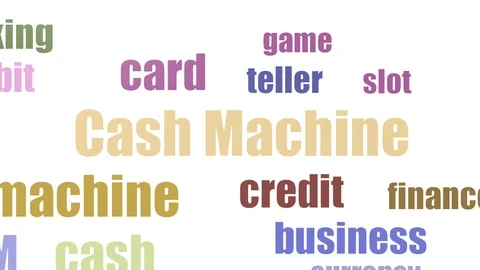 Cash Machine Tag Cloud Animated Isolated Stock Footage 107207563