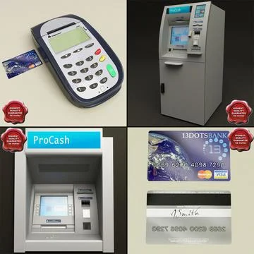 Cash Machines Collection 3D Model