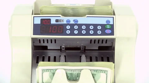 Cash money counting machine. Stockbeeldmateriaal 57863133