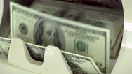 Cash Money Counting Machine. Stock Footage