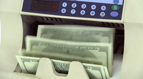 Cash money counting machine. Stockbeeldmateriaal 57863339