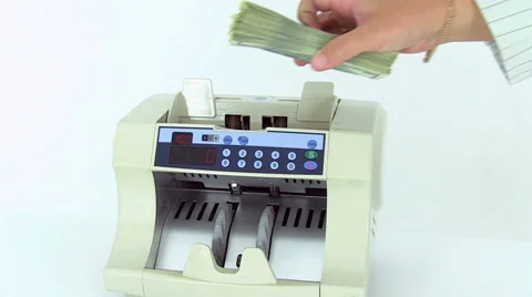 Cash money counting machine. Stockbeeldmateriaal 57863397