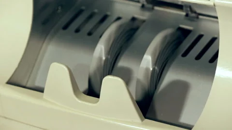 Cash money. Dollar bills counter Stock Footage