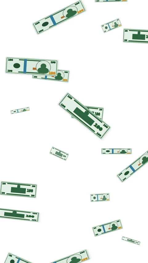 Cash money falling animation looping financial wealth dollars income Stock Footage 346644641