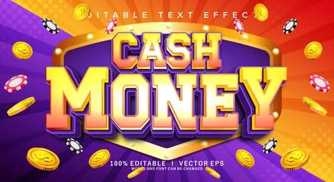 Cash money vector text effect with modern style design Stock Illustration