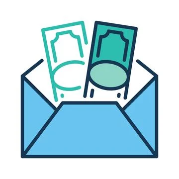 Cash in Opened Envelope vector Money concept colored icon Stock Illustration