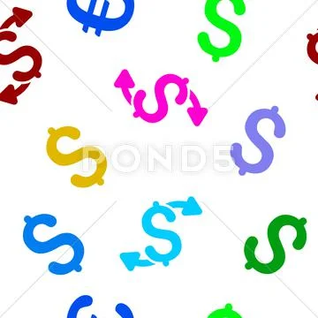 Cash Outs Flat Vector Seamless Pattern
