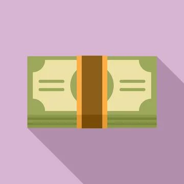 Cash pack bribery icon, flat style Illustration