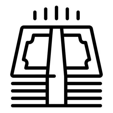 Cash pack icon outline vector. Computer work Stock-Illustration