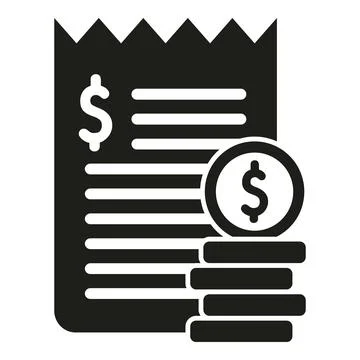 Cash paper document icon simple vector. Check safe money 库存插图