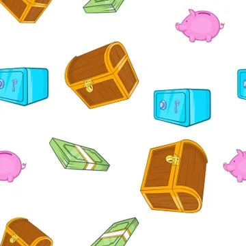 Cash pattern, cartoon style Illustrazione stock