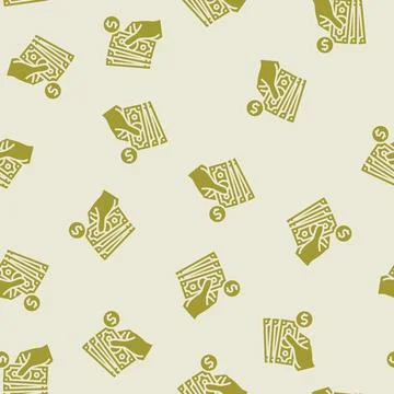Cash payment glyph seamless pattern Stock Illustration