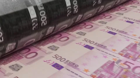Cash in printer EURO 4K Stock Footage 166000409
