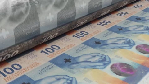 Cash in printer FRANC 4K Stock Footage 166000413