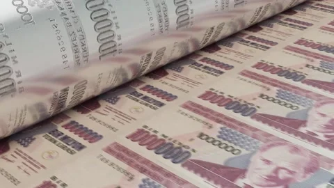 Cash in printer LIRA 4K Stock Footage 166000412