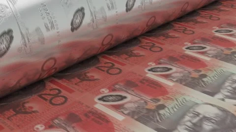 Cash in printer OZ DOLLAR 4K Stock Footage 166000663