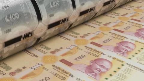 Cash in printer RUPEE 4K Stock Footage 166000665