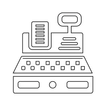 Cash, receipt, printer, register icon Stock Illustration