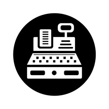 Cash, receipt, printer, register icon Stock Illustration