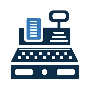 Cash, receipt, printer, register icon Stock Illustration