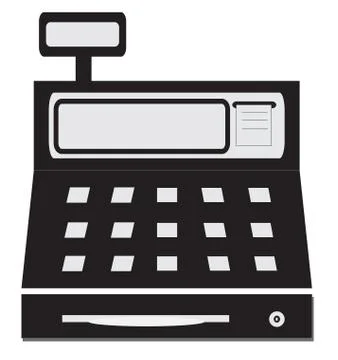 The cash register with a digital display vector illustration,  Cash Machine Stock Illustration