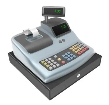 Cash register. Front view Stock Illustration