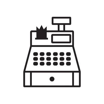 Cash register icon vector Stock Illustration