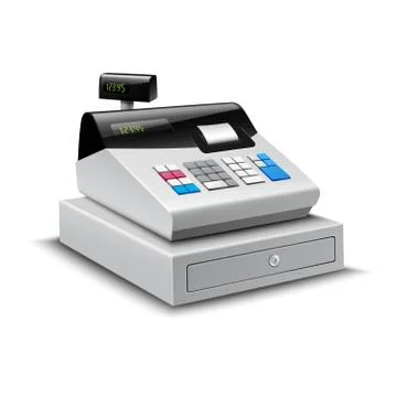 Cash Register Isolated 스톡 일러스트