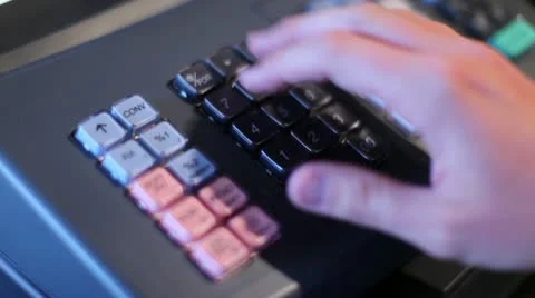 Cash Register Keypad In Operation Vidéo 10586209