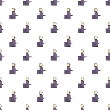 Cash register machine creating seamless checkout pattern Stock Illustration