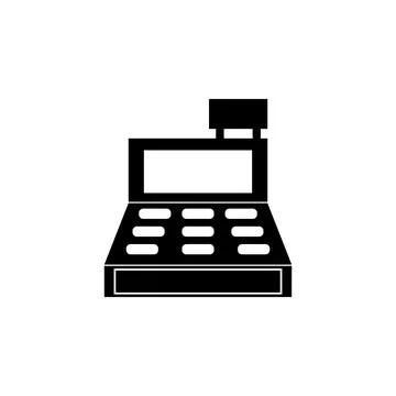 Cash Register Machine Flat Vector Icon Stock Illustration